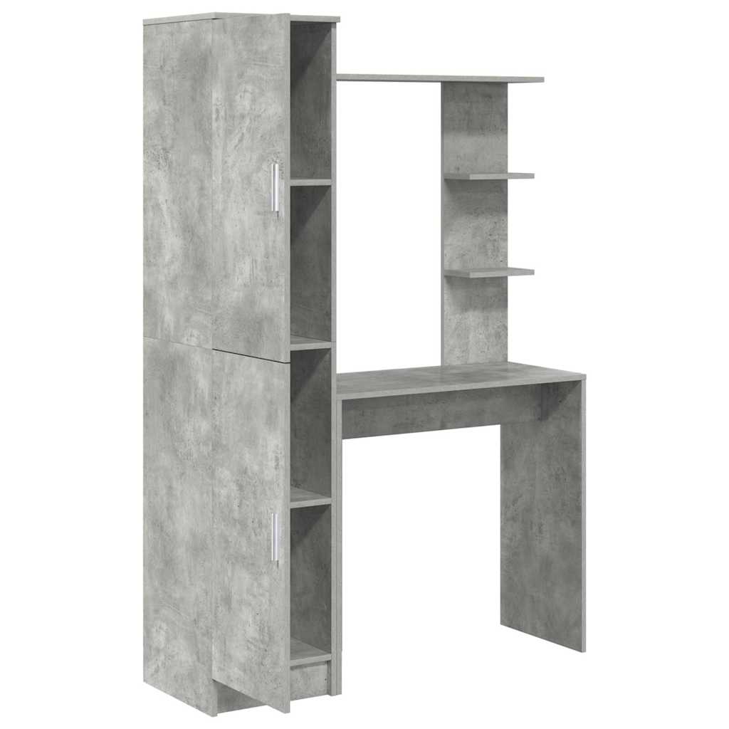 Desk with Storage 2 pcs Concrete Grey 78.5 x 37 x 154.5 cm