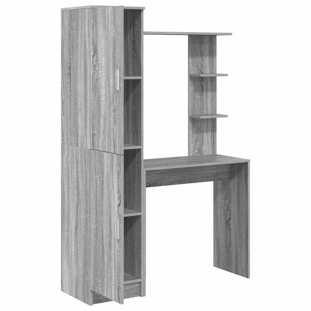 Desk with Storage 2 pcs Grey sonoma 78.5 x 37 x 154.5 cm
