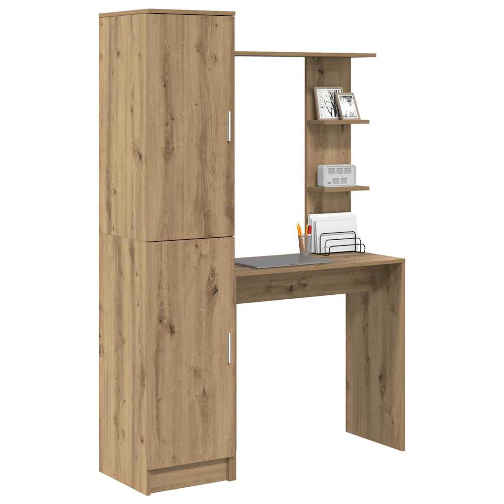 Desk with Storage 2 pcs Artisan oak 78.5 x 37 x 154.5 cm