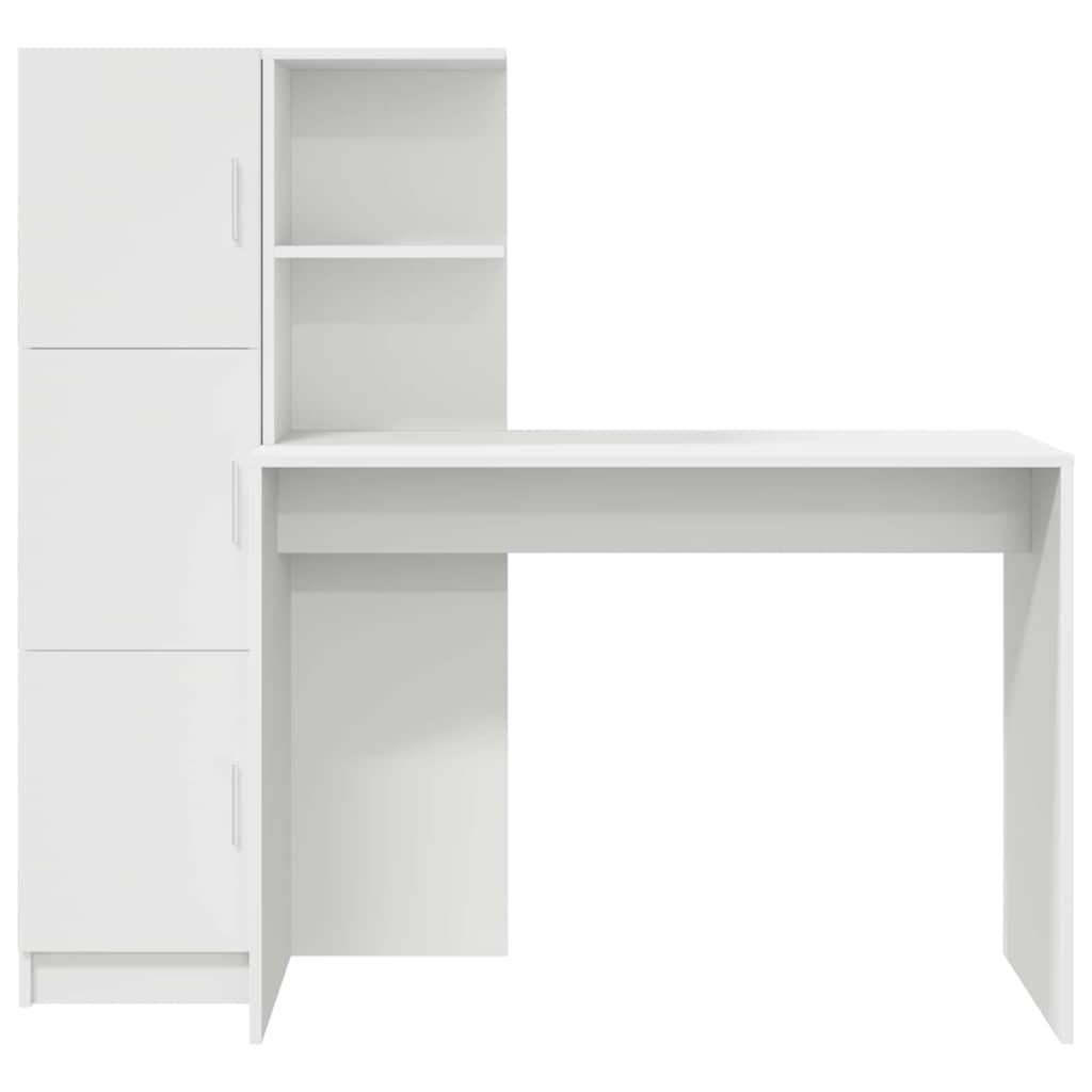 Desk with Storage 2 pcs White 102 x 50 x 124 cm Engineered wood