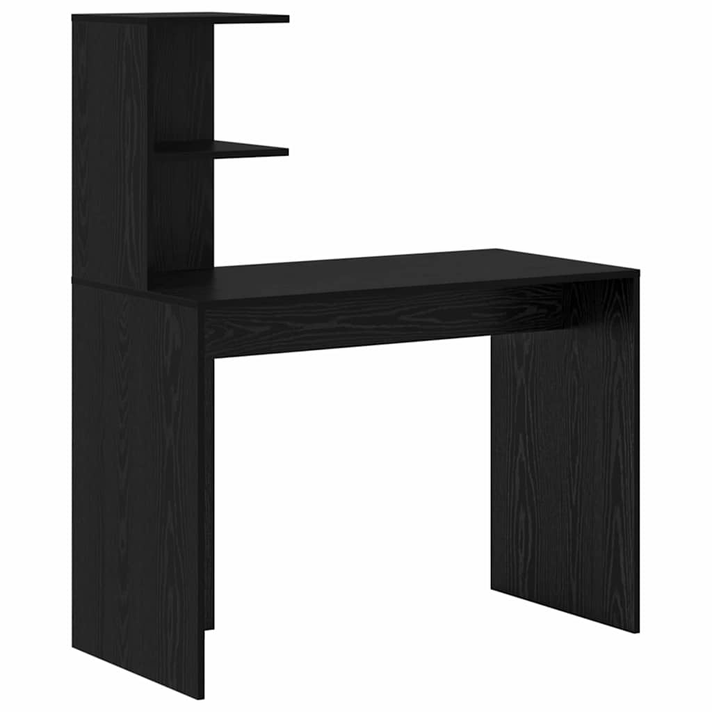 Desk with Storage with Shelf 2 pcs Black oak 102 x 50 x 124 cm