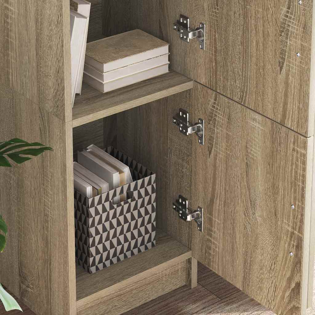 Desk with Storage with Shelf 2 pcs Sonoma Oak 102 x 50 x 124 cm