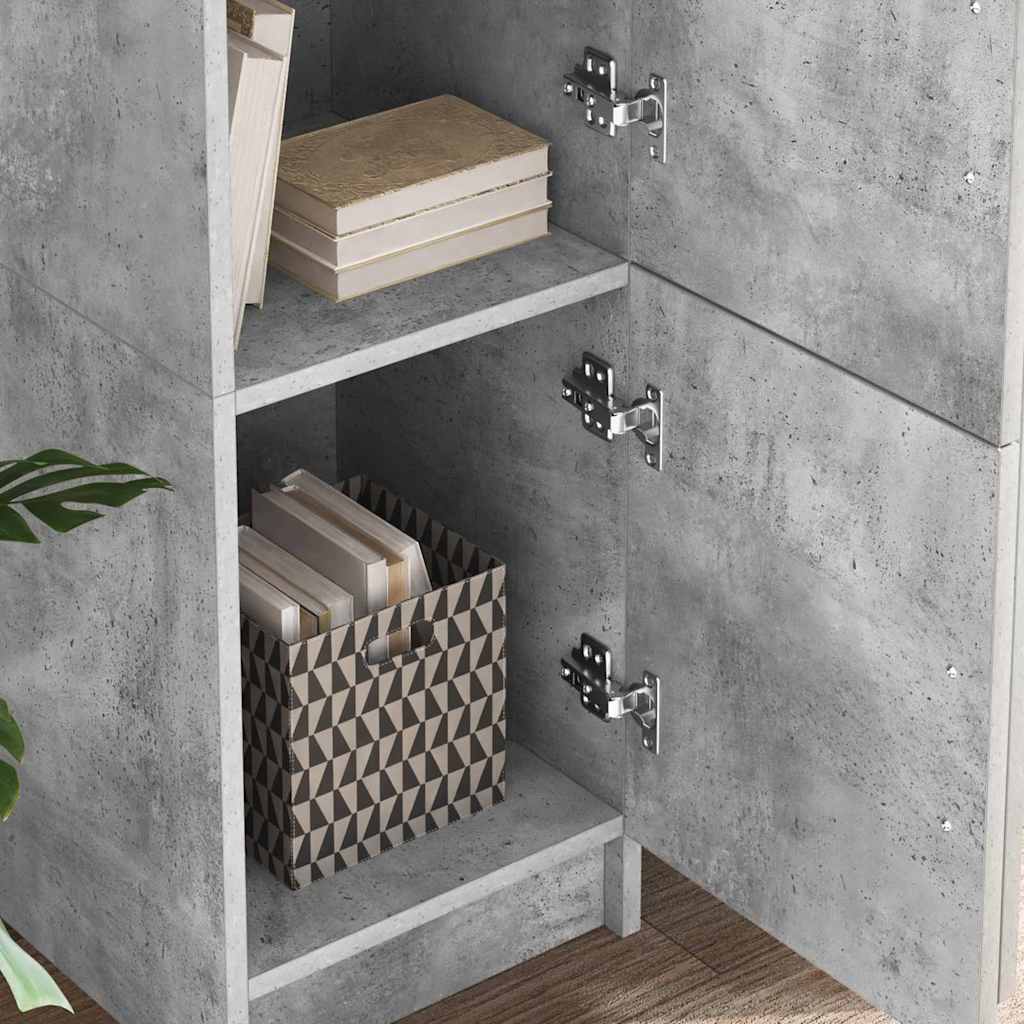 Desk with Storage 2 pcs Concrete Grey 102 x 50 x 124 cm