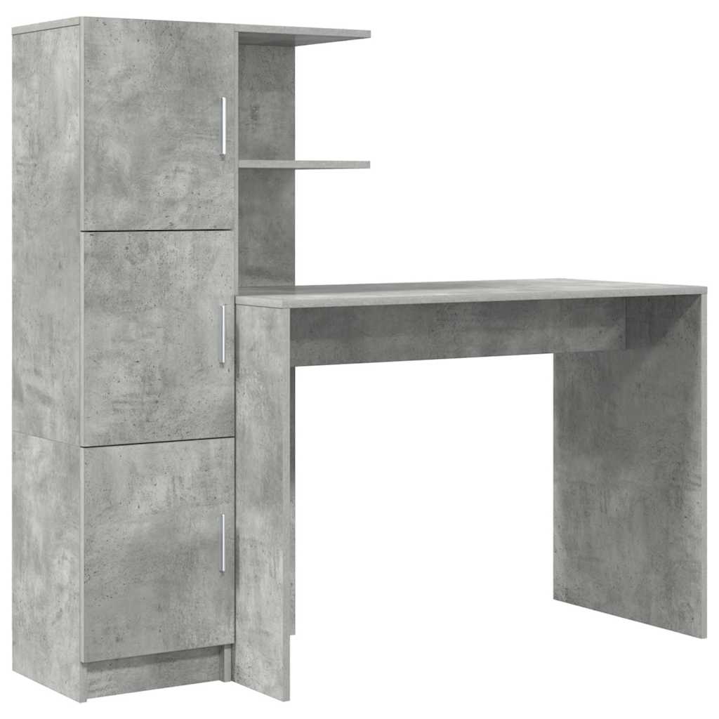 Desk with Storage 2 pcs Concrete Grey 102 x 50 x 124 cm