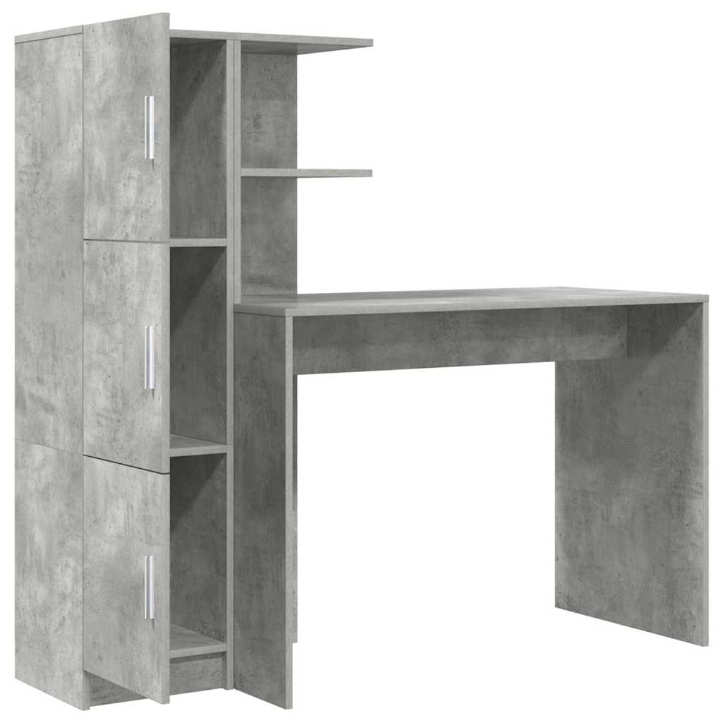 Desk with Storage 2 pcs Concrete Grey 102 x 50 x 124 cm