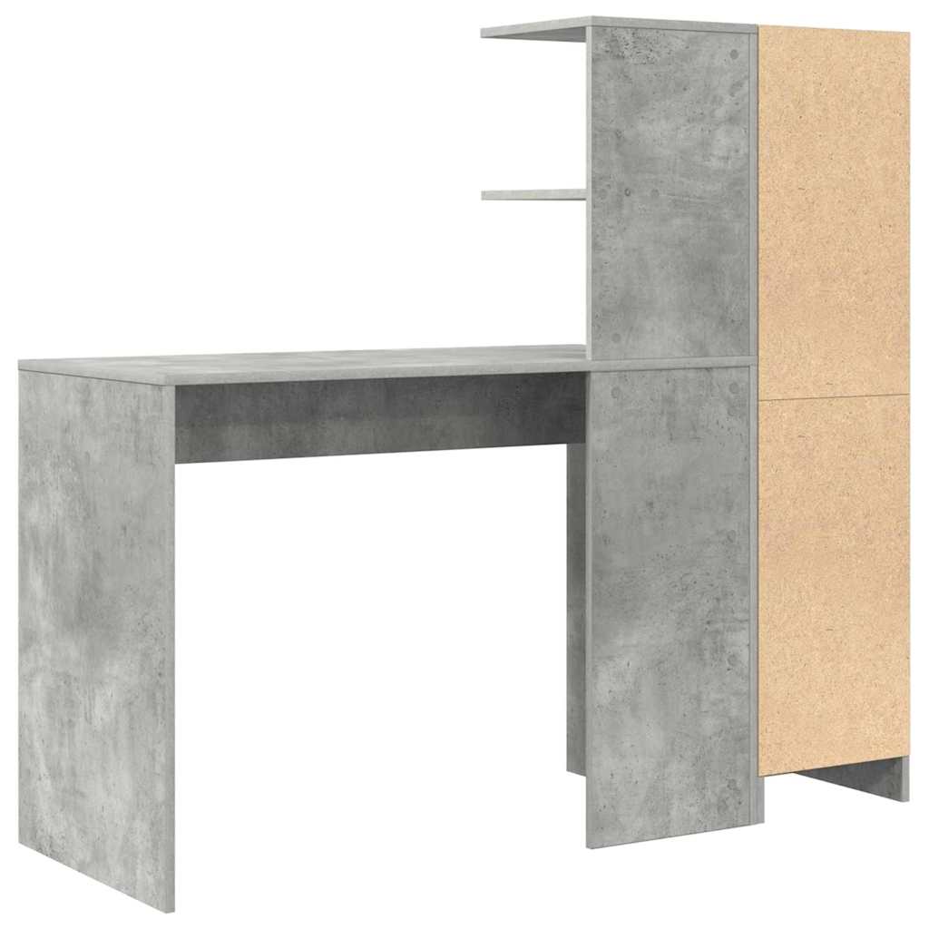 Desk with Storage 2 pcs Concrete Grey 102 x 50 x 124 cm