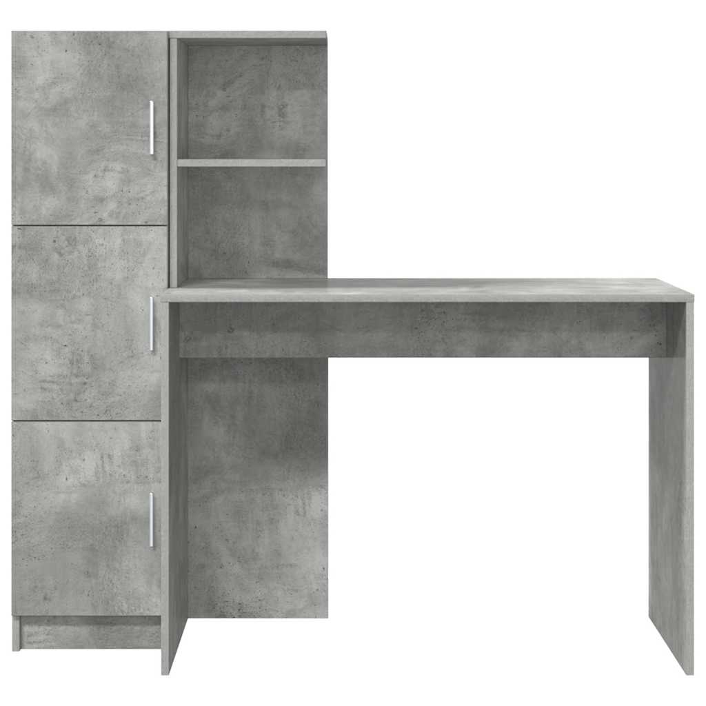 Desk with Storage 2 pcs Concrete Grey 102 x 50 x 124 cm