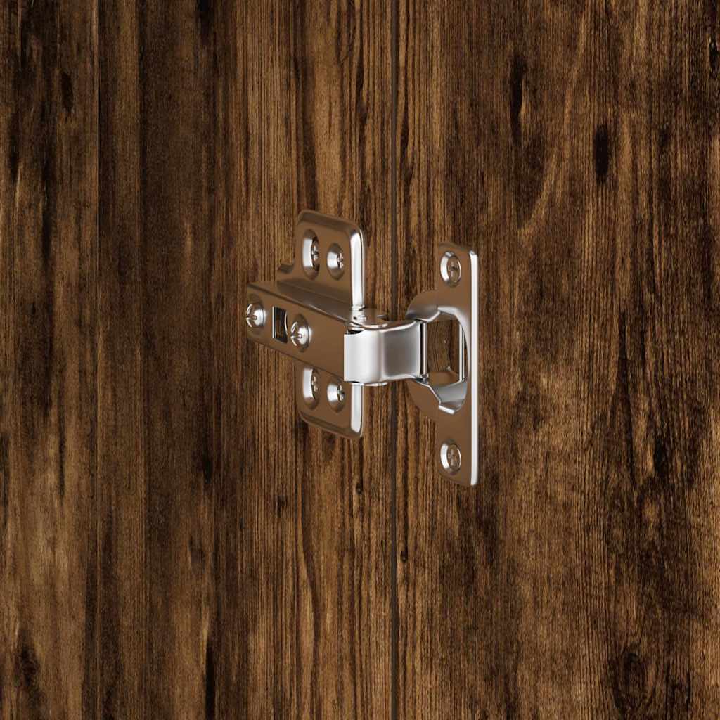 Desk with Storage with Shelf 2 pcs Smoked Oak 102 x 50 x 124 cm