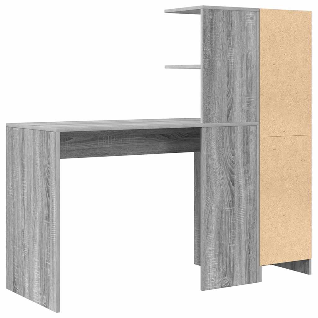 Desk with Storage with Door 2 pcs Grey sonoma 102 x 50 x 124 cm