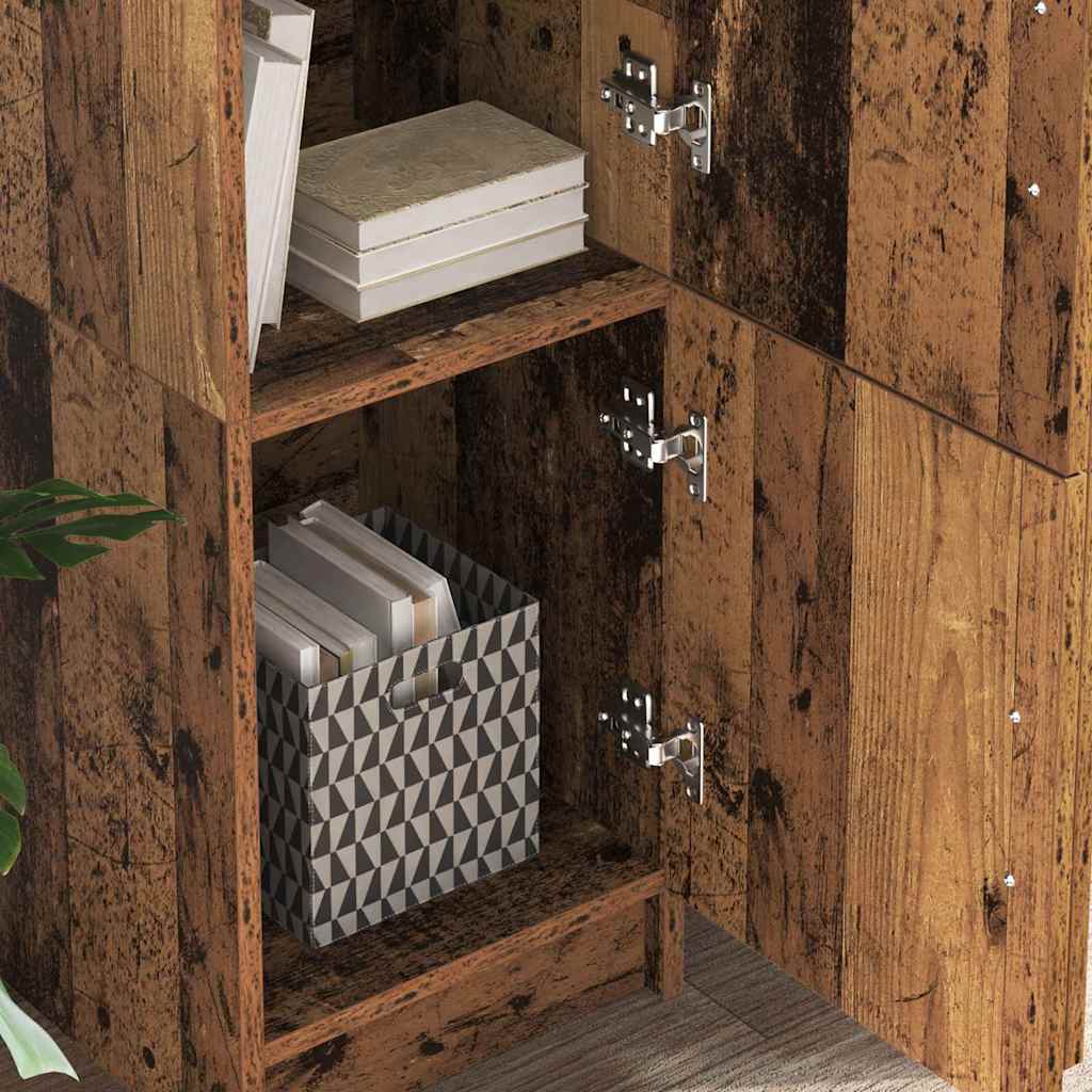 Desk with Storage with Shelf 2 pcs Old Wood 102 x 50 x 124 cm