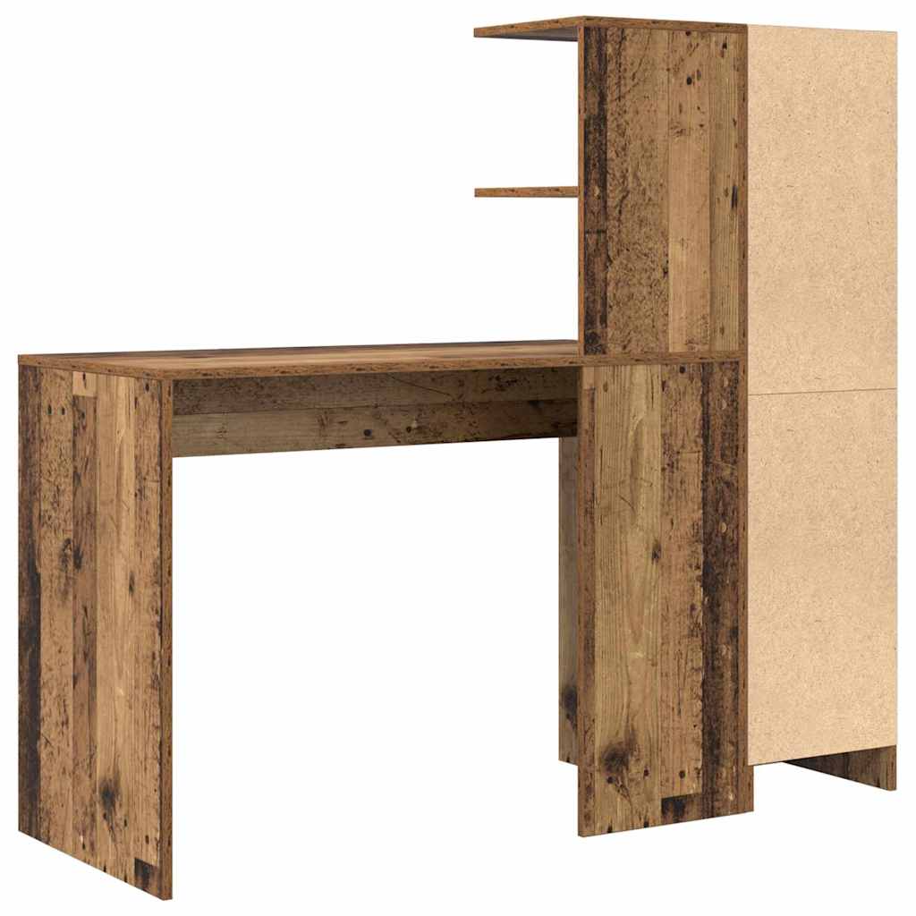 Desk with Storage with Shelf 2 pcs Old Wood 102 x 50 x 124 cm