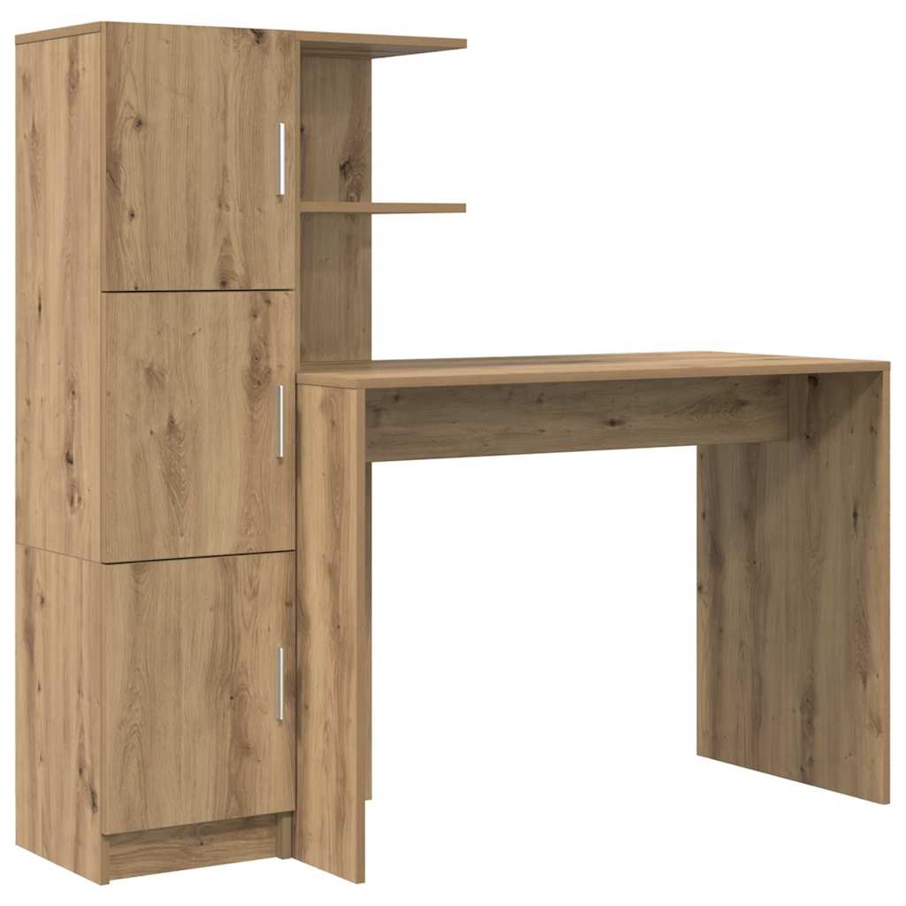 Desk with Storage with Door 2 pcs Artisan oak 102 x 50 x 124 cm