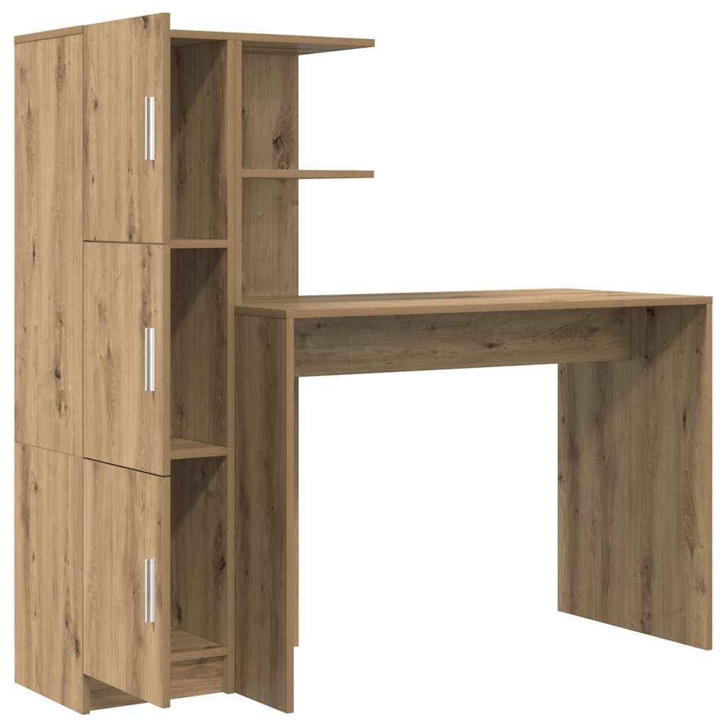 Desk with Storage with Door 2 pcs Artisan oak 102 x 50 x 124 cm