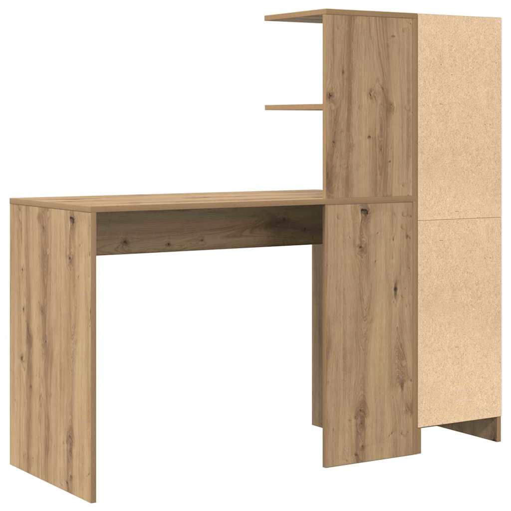 Desk with Storage with Door 2 pcs Artisan oak 102 x 50 x 124 cm