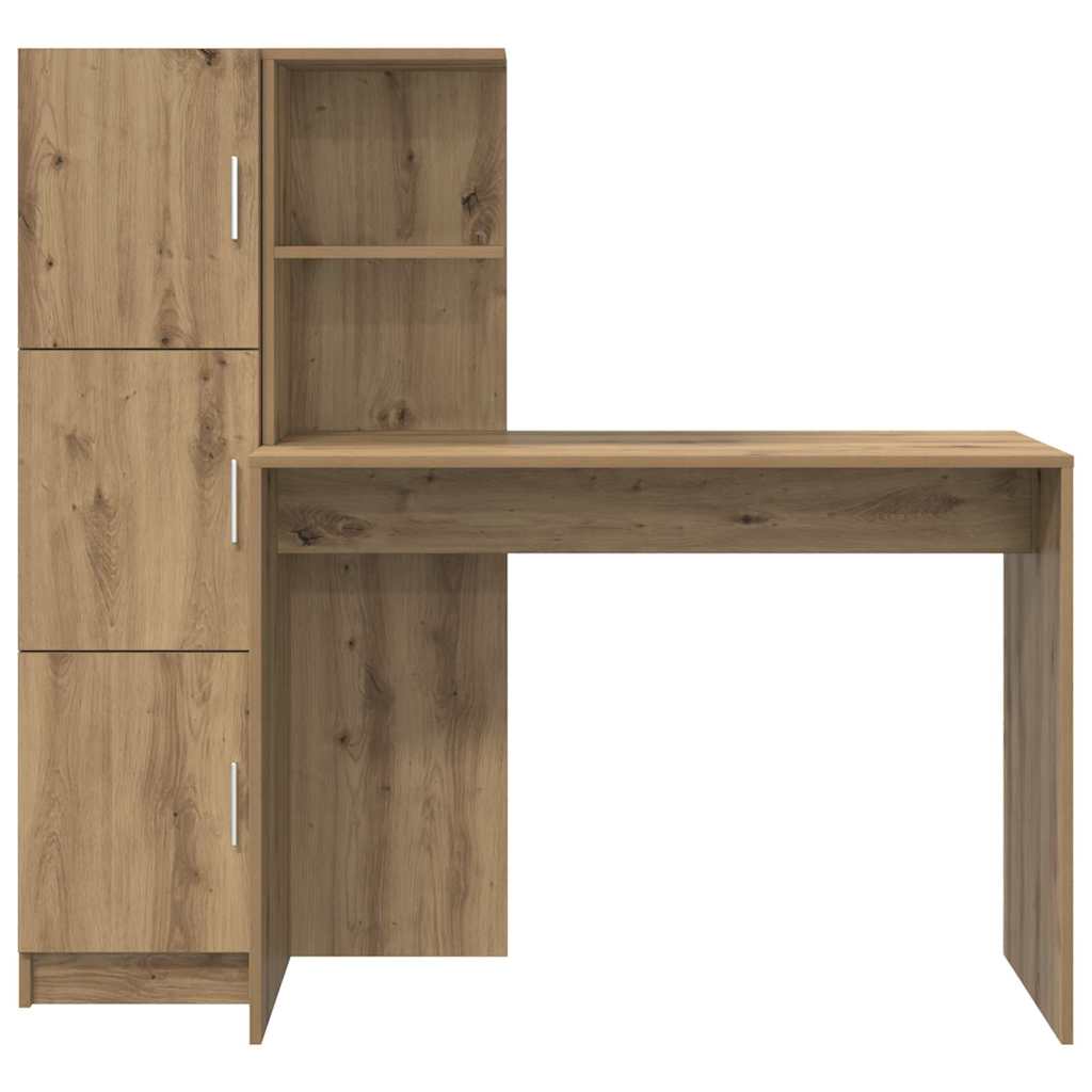 Desk with Storage with Door 2 pcs Artisan oak 102 x 50 x 124 cm
