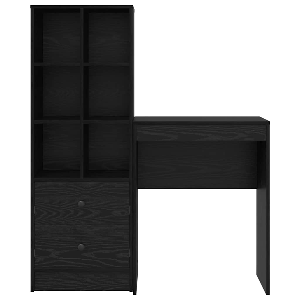 Desk with Storage with Shelf 2 pcs Black oak 45.5 x 34 x 127 cm