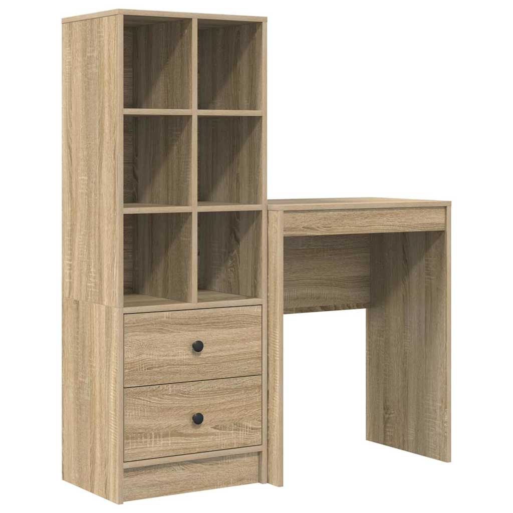 Desk with Storage 2 pcs Sonoma Oak 45.5 x 34 x 127 cm