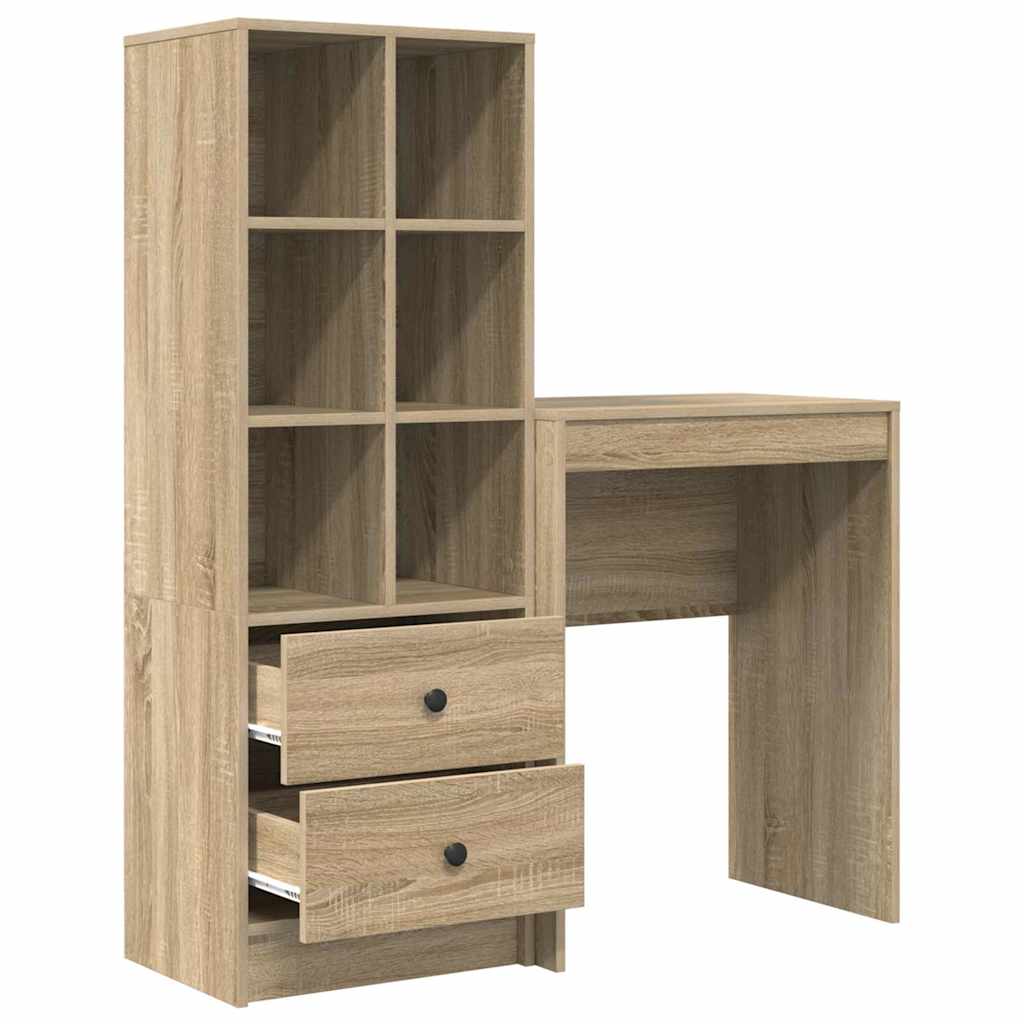 Desk with Storage 2 pcs Sonoma Oak 45.5 x 34 x 127 cm
