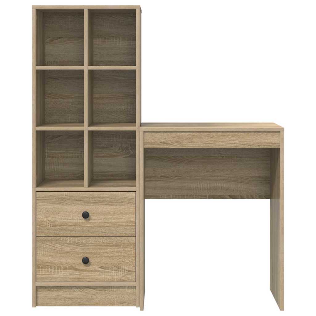 Desk with Storage 2 pcs Sonoma Oak 45.5 x 34 x 127 cm