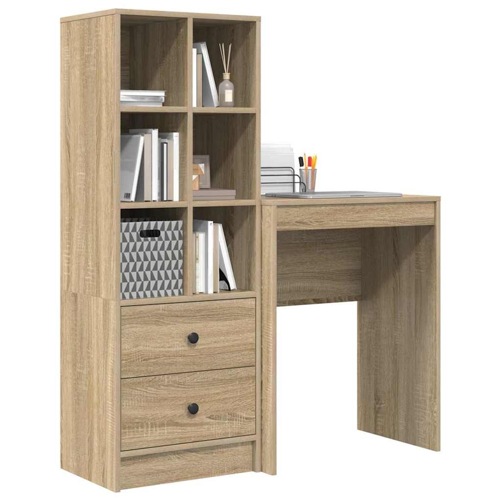 Desk with Storage 2 pcs Sonoma Oak 45.5 x 34 x 127 cm