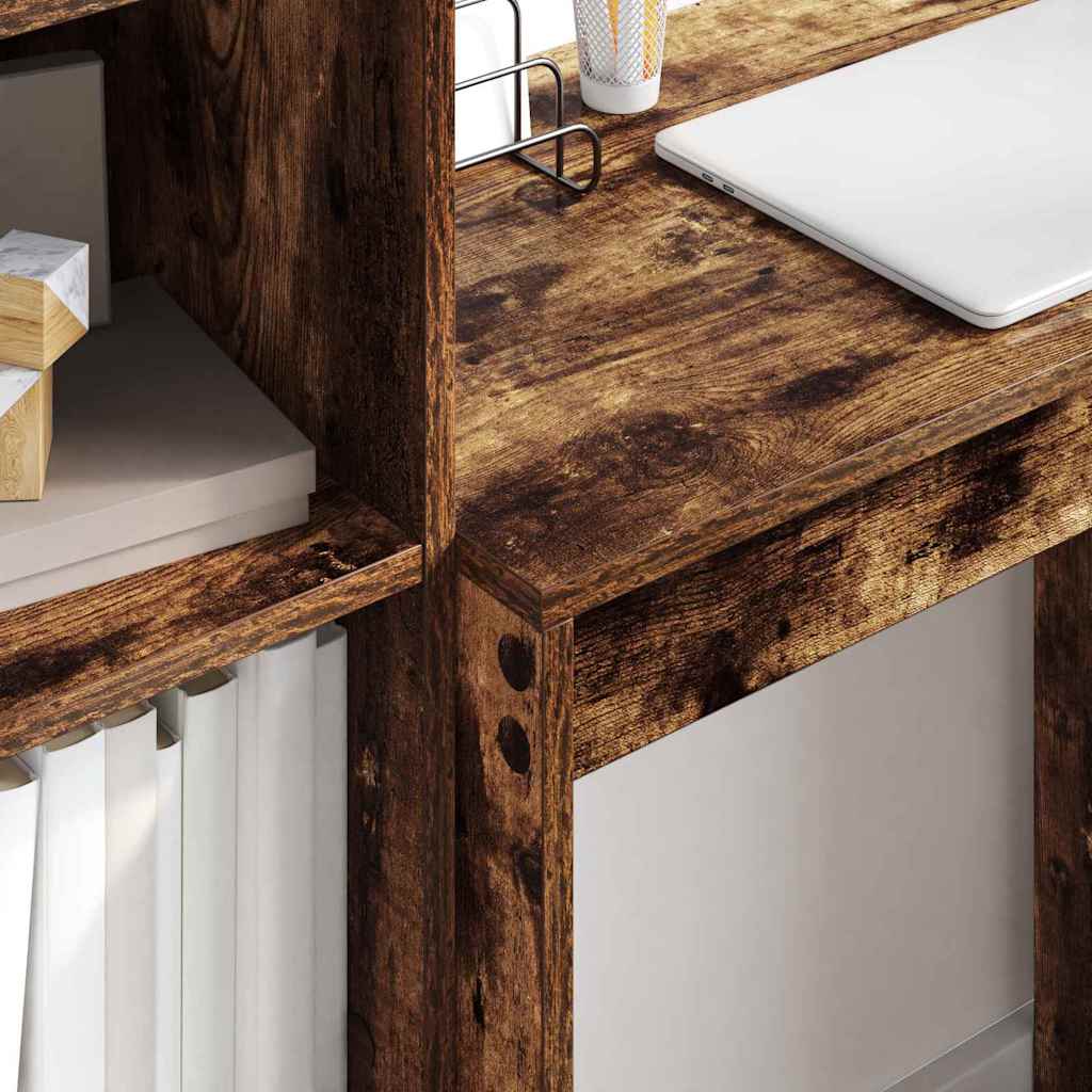 Desk with Storage 2 pcs Smoked Oak 45.5 x 34 x 127 cm