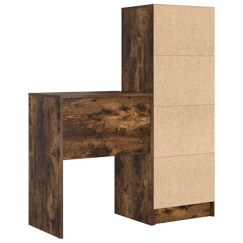 Desk with Storage 2 pcs Smoked Oak 45.5 x 34 x 127 cm