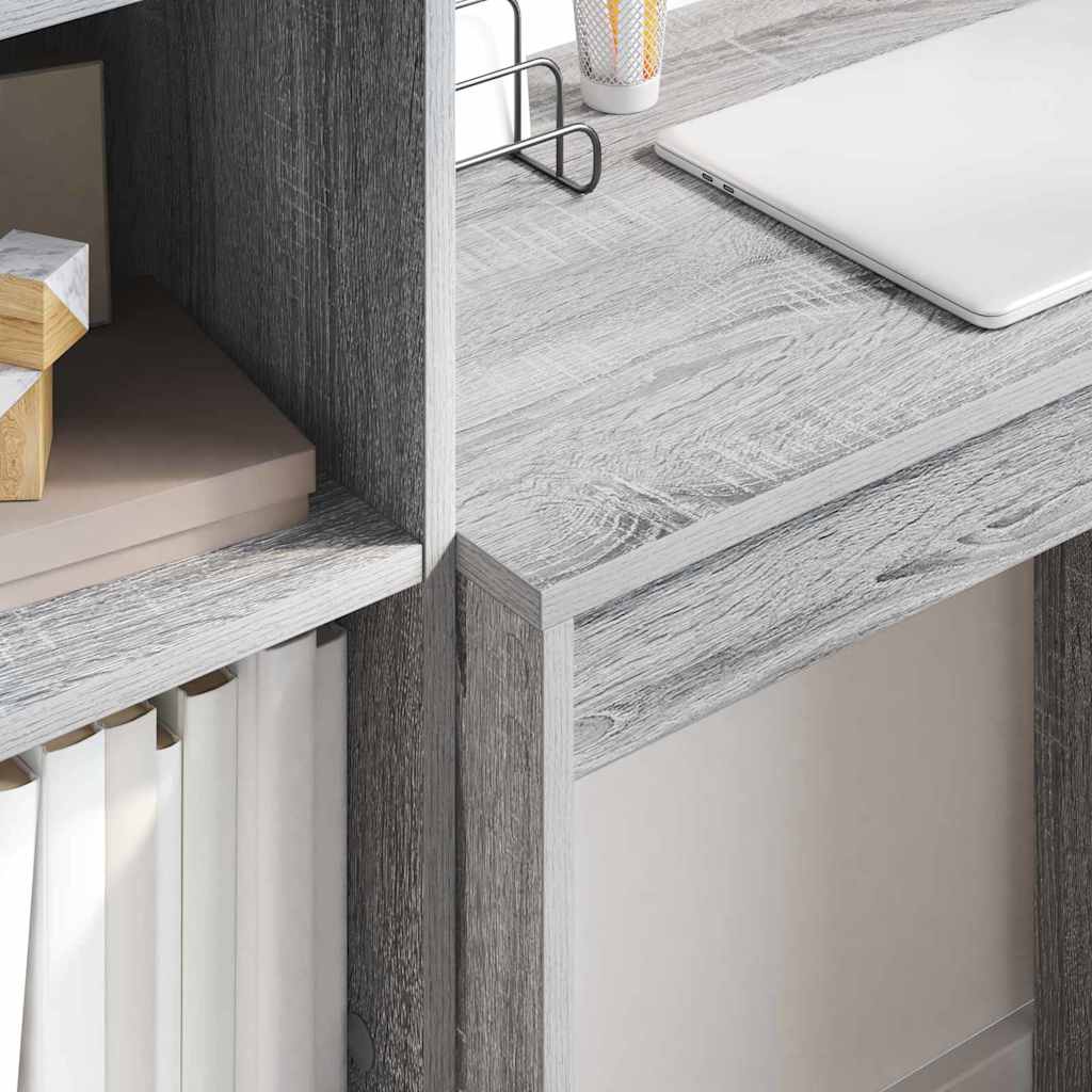 Desk with Storage 2 pcs Grey sonoma 45.5 x 34 x 127 cm