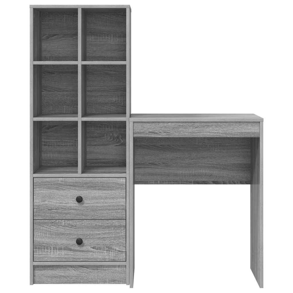 Desk with Storage 2 pcs Grey sonoma 45.5 x 34 x 127 cm