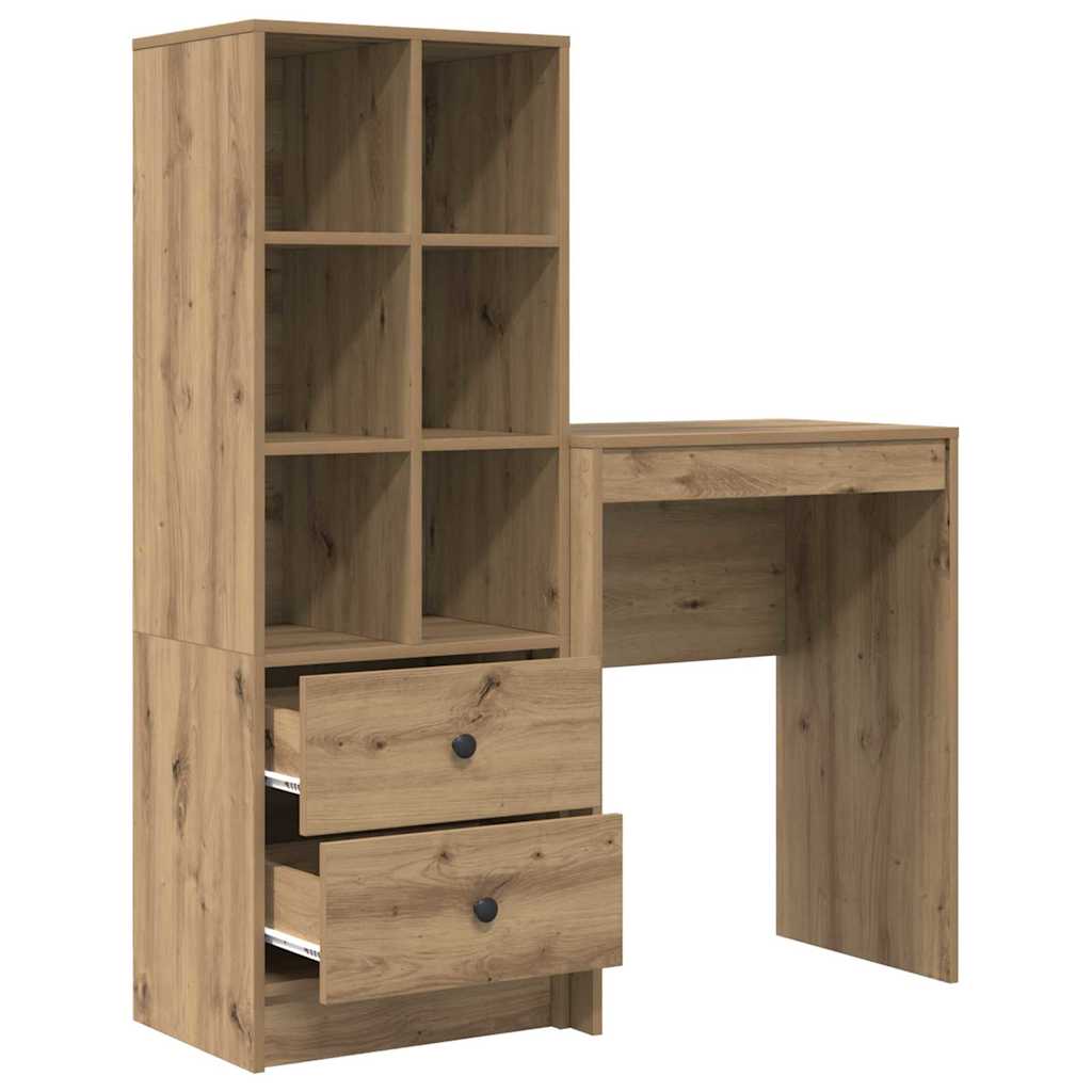 Desk with Storage 2 pcs Artisan oak 45.5 x 34 x 127 cm
