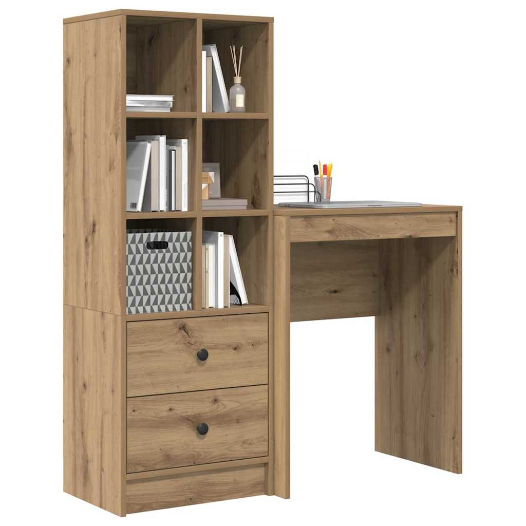 Desk with Storage 2 pcs Artisan oak 45.5 x 34 x 127 cm