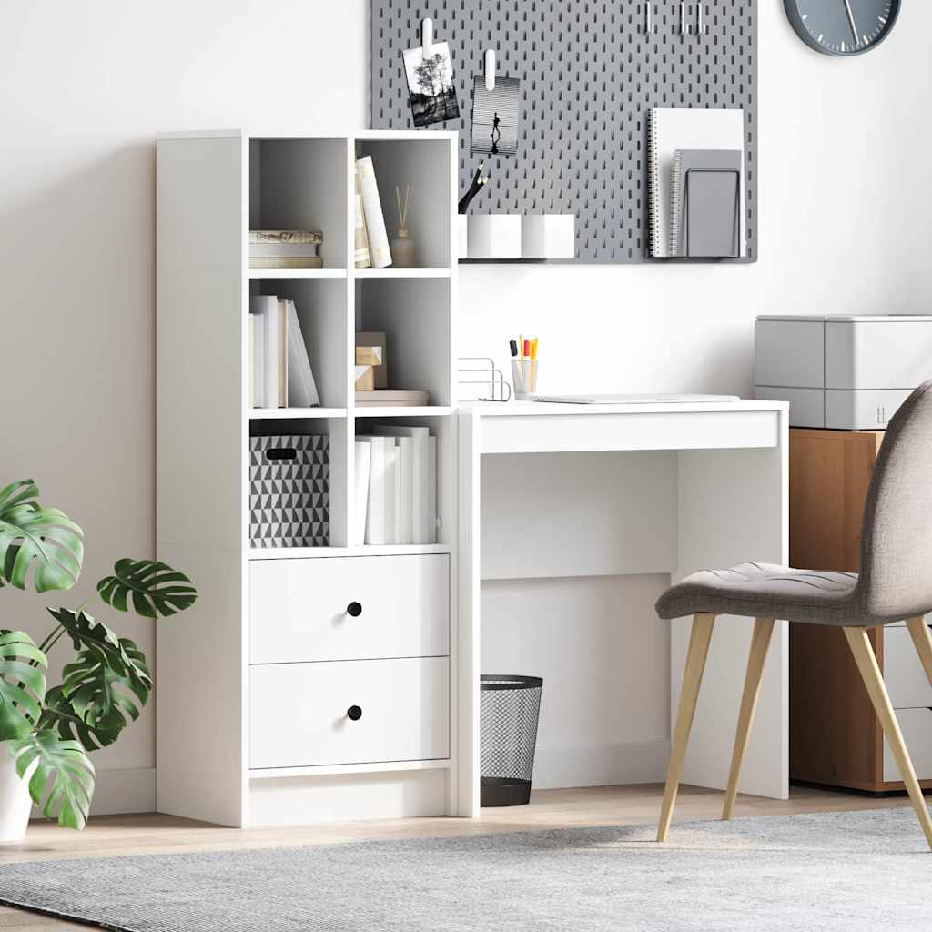 Desk with Storage 2 pcs White 70 x 40 x 76 cm Engineered wood