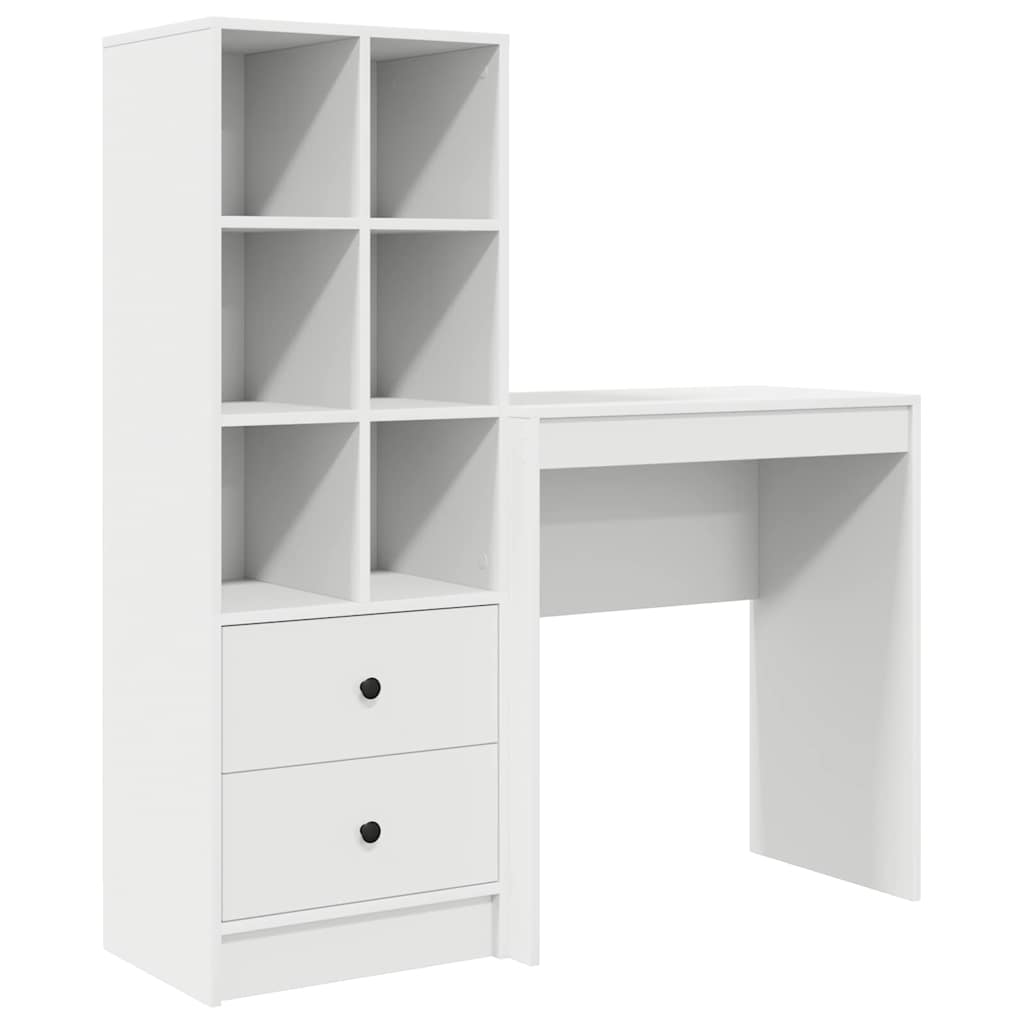 Desk with Storage 2 pcs White 70 x 40 x 76 cm Engineered wood