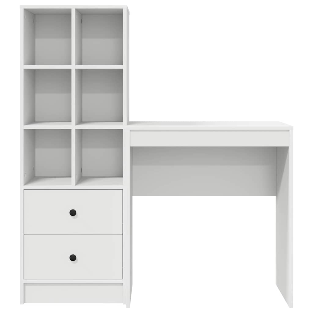 Desk with Storage 2 pcs White 70 x 40 x 76 cm Engineered wood