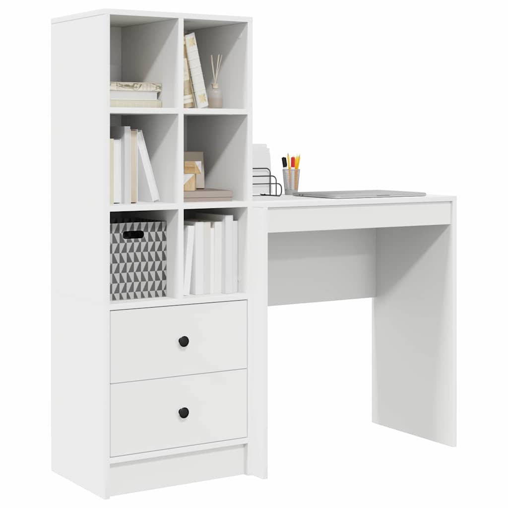 Desk with Storage 2 pcs White 70 x 40 x 76 cm Engineered wood