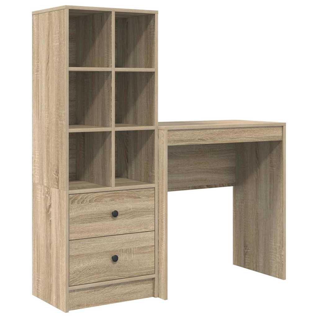 Desk with Storage with Drawer 2 pcs Sonoma Oak 70 x 40 x 76 cm