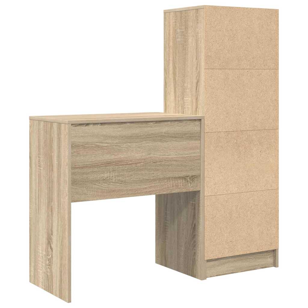 Desk with Storage with Drawer 2 pcs Sonoma Oak 70 x 40 x 76 cm