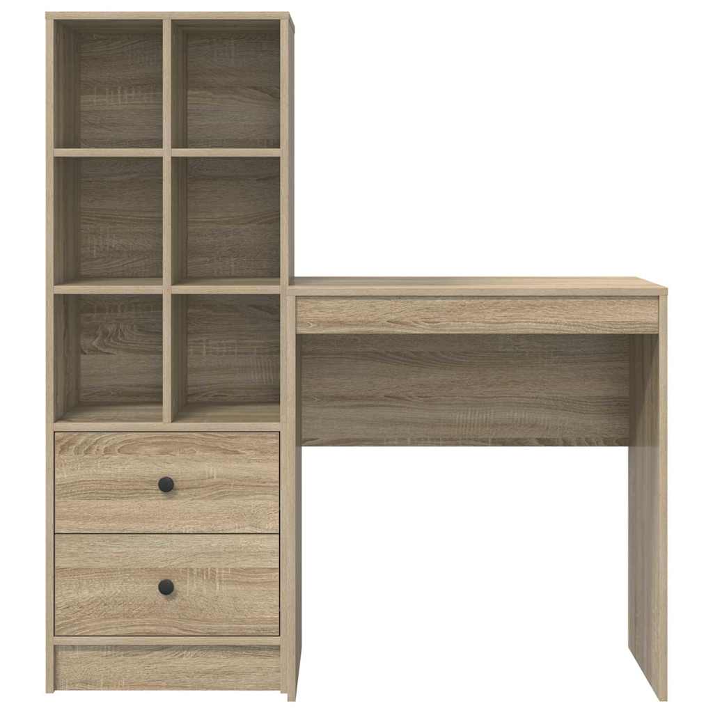 Desk with Storage with Drawer 2 pcs Sonoma Oak 70 x 40 x 76 cm