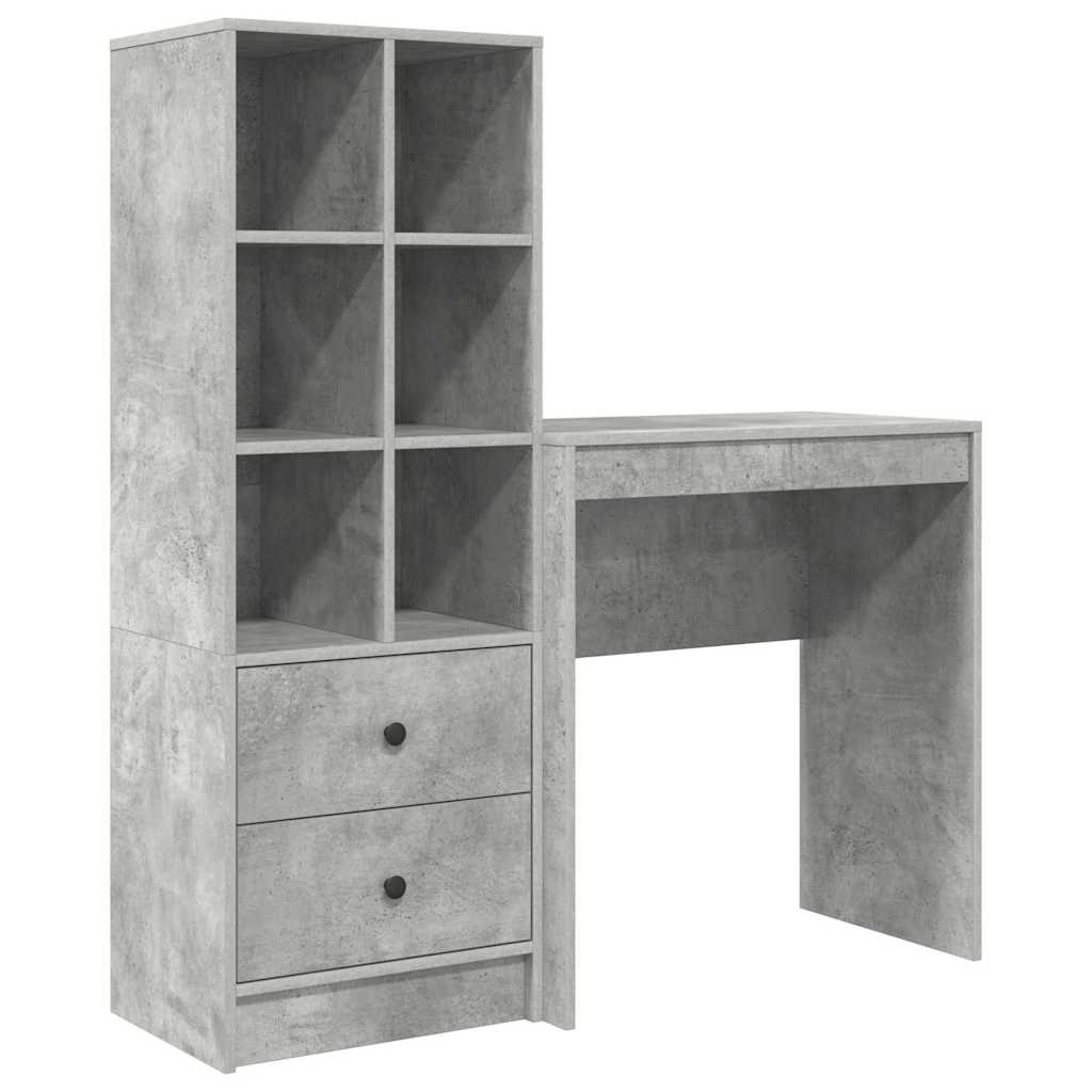 Desk with Storage 2 pcs Concrete Grey 70 x 40 x 76 cm