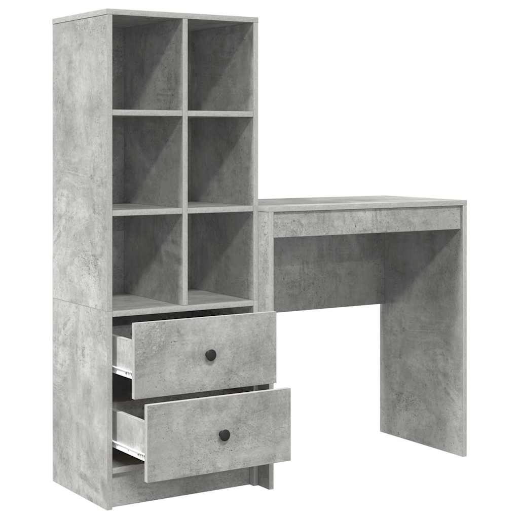 Desk with Storage 2 pcs Concrete Grey 70 x 40 x 76 cm