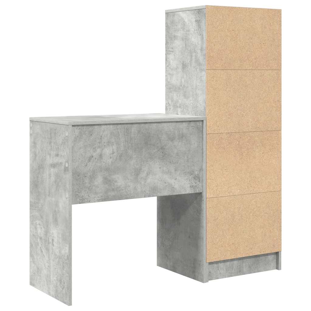 Desk with Storage 2 pcs Concrete Grey 70 x 40 x 76 cm