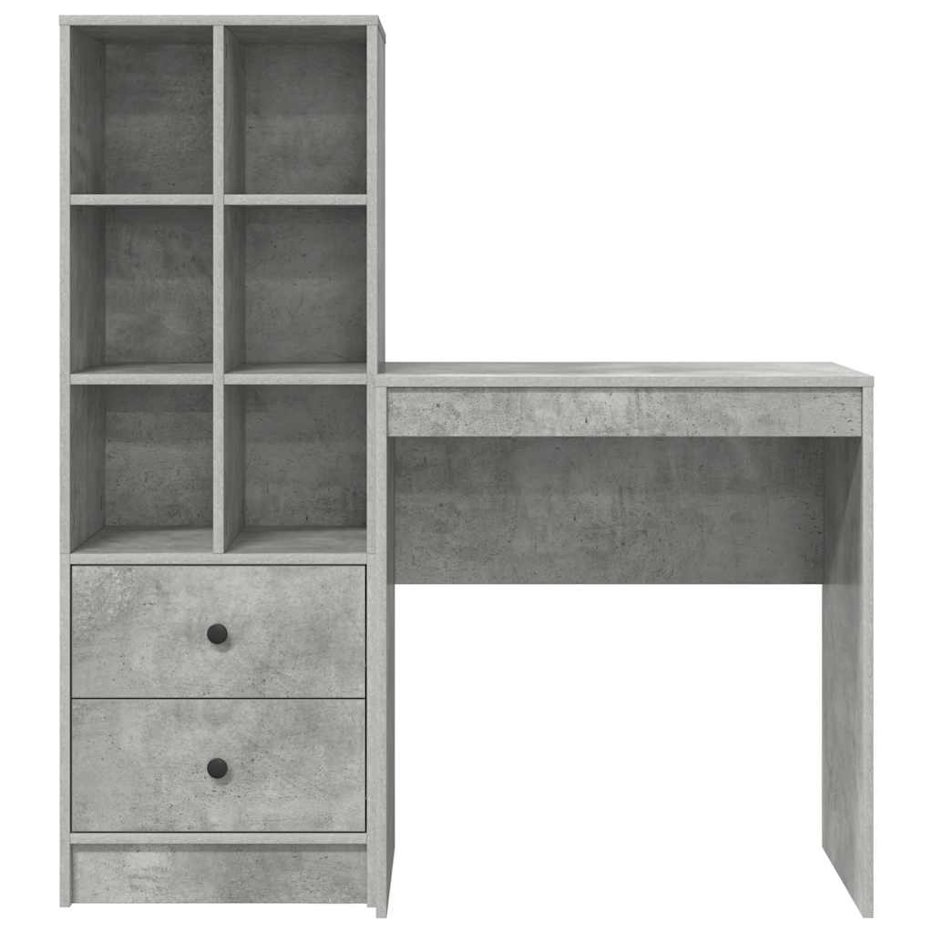 Desk with Storage 2 pcs Concrete Grey 70 x 40 x 76 cm