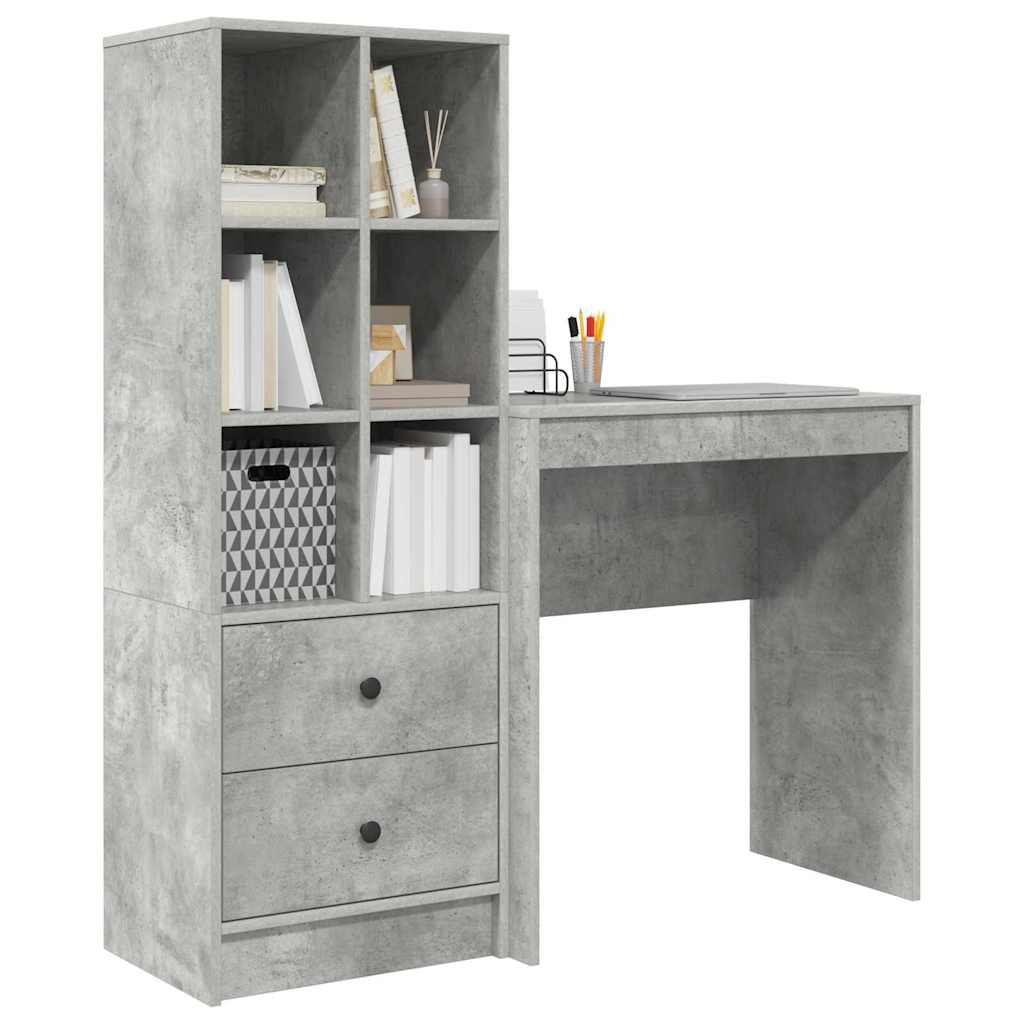 Desk with Storage 2 pcs Concrete Grey 70 x 40 x 76 cm