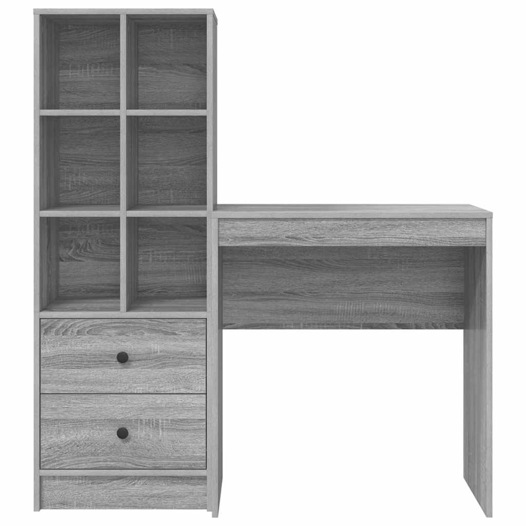 Desk with Storage with Drawer 2 pcs Grey sonoma 70 x 40 x 76 cm