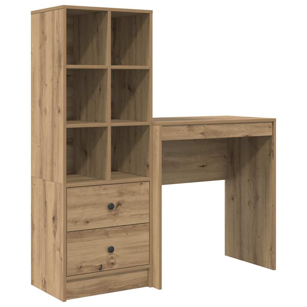 Desk with Storage with Drawer 2 pcs Artisan oak 70 x 40 x 76 cm