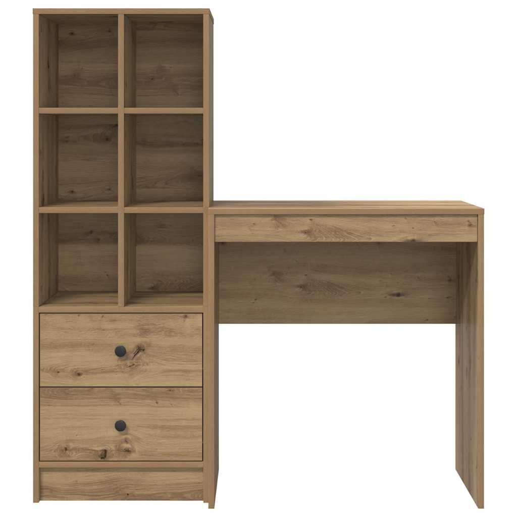 Desk with Storage with Drawer 2 pcs Artisan oak 70 x 40 x 76 cm