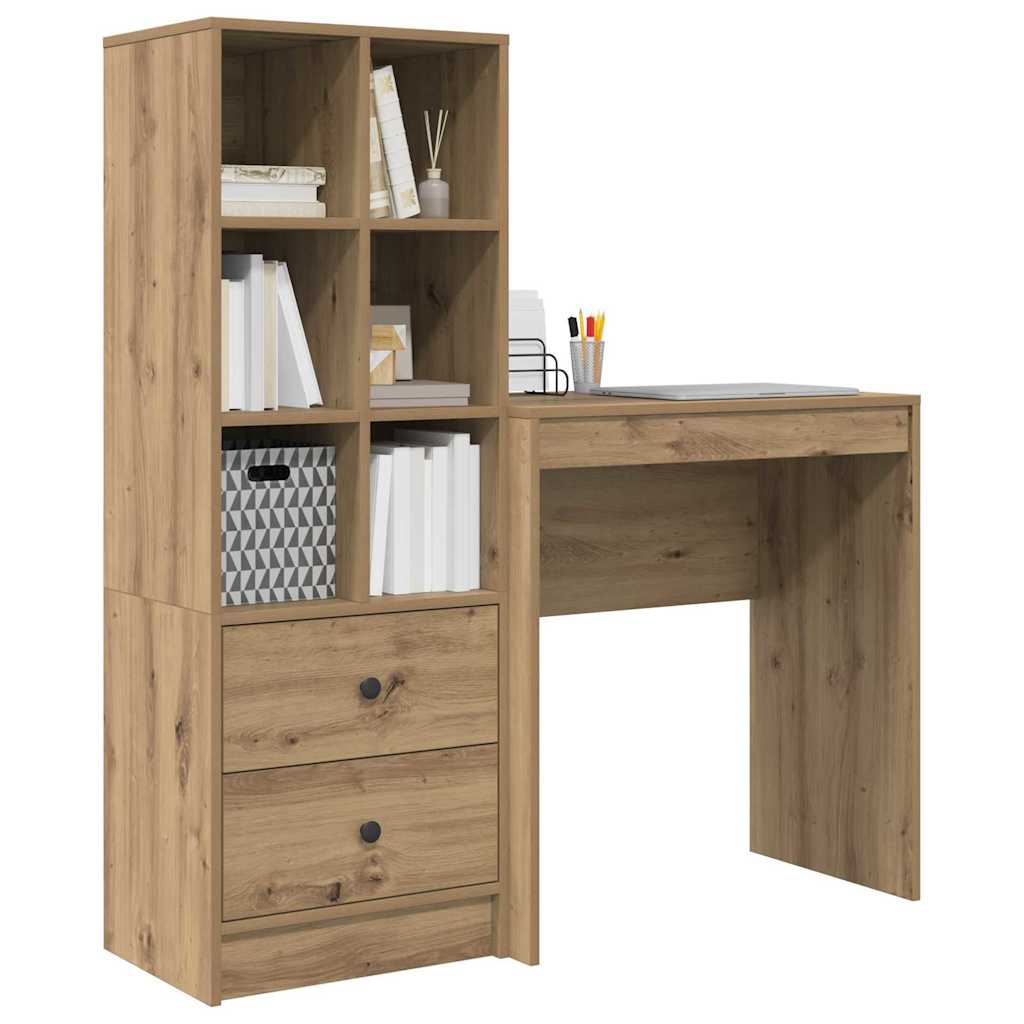 Desk with Storage with Drawer 2 pcs Artisan oak 70 x 40 x 76 cm