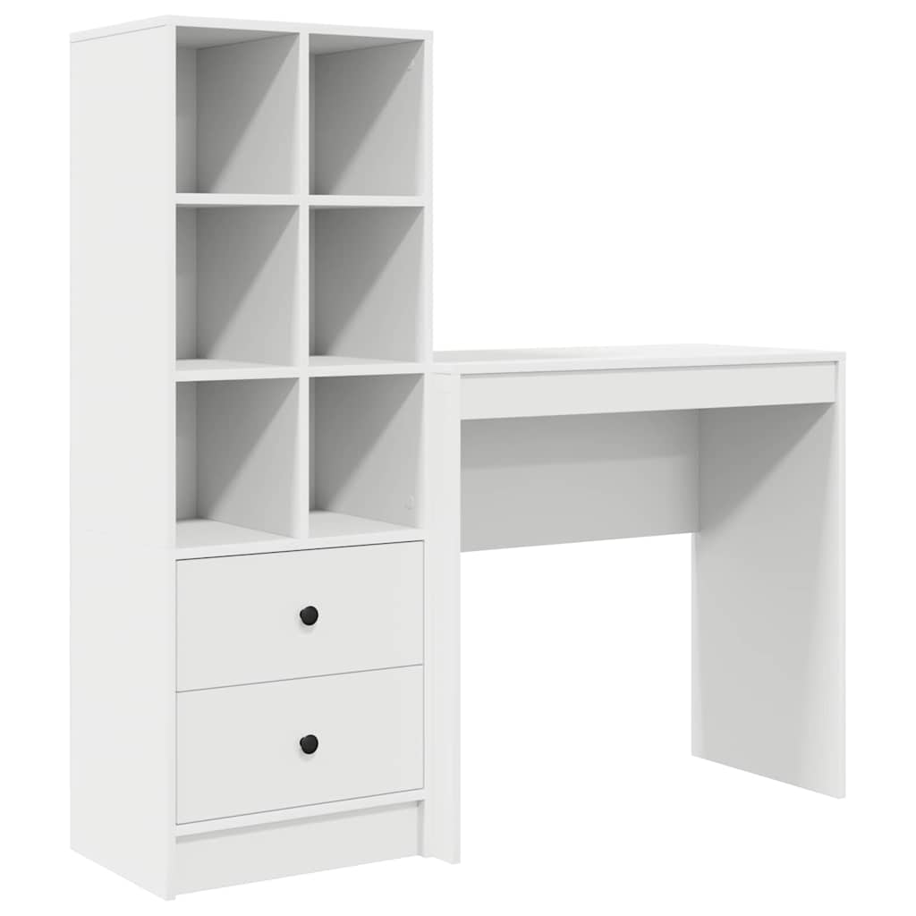 Desk with Storage 2 pcs White 80 x 40 x 76 cm Engineered wood