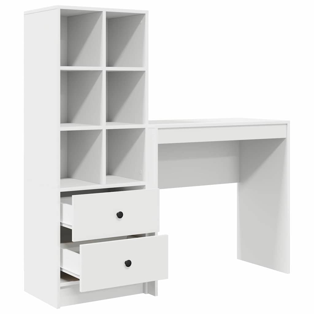 Desk with Storage 2 pcs White 80 x 40 x 76 cm Engineered wood