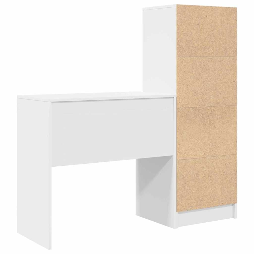 Desk with Storage 2 pcs White 80 x 40 x 76 cm Engineered wood