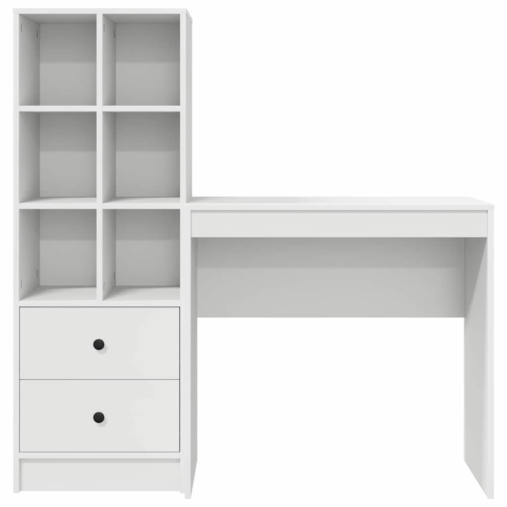 Desk with Storage 2 pcs White 80 x 40 x 76 cm Engineered wood